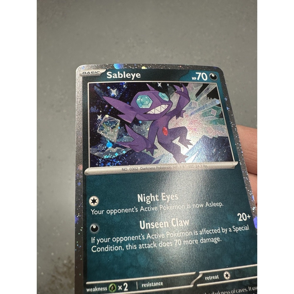 Sableye 136/193 Cosmos Holo DOUBLE SWIRL - PARTIAL - FART SWIRL🌀 Near‎ mint
